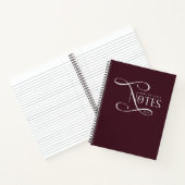 Moderne Elegante Notities Gepersonaliseerd Bordeau Notitieboek (Binnen)