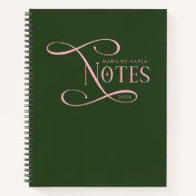 Moderne Elegante Notities Persoonlijk Groen Roze