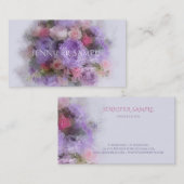 Moderne Elegante Oliekleuren Bloemen Kunst Sjabloo Visitekaartje (Voorkant / Achterkant)