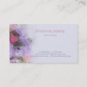 Moderne Elegante Oliekleuren Bloemen Kunst Sjabloo Visitekaartje (Achterkant)