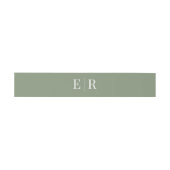 Moderne Elegante Olijf Monogram Uitnodigingen Wikkel (Vlak)