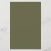 Moderne Elegante Olijfgroene Aangepaste Trouwmenu (Achterkant)