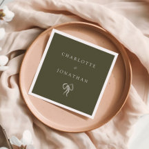 Moderne Elegante Olijfgroene Bruiloft