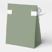 Moderne Elegante Olijfgroene Monogram Bedankdoosjes (Achterkant)