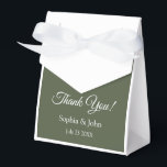 Moderne Elegante Olijfgroene Trouwgunstdoos Bedankdoosjes<br><div class="desc">Stijl: Doos met lint Favoritententje</div>