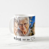 Moderne elegante oma gepersonaliseerde fotocollage koffiemok (Voorkant links)