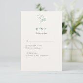 Moderne Elegante Omlijnd Botanische Smaragd RSVP Kaartje (Staand voorkant)