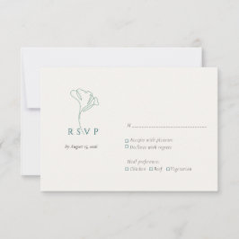 Moderne Elegante Omlijnd Botanische Smaragd RSVP Kaartje