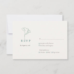 Moderne Elegante Omlijnd Botanische Smaragd RSVP Kaartje