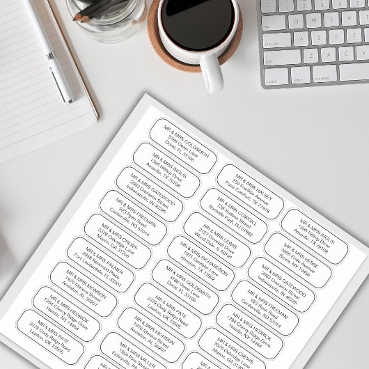 Moderne Elegante Ontvanger Naam Adres Stickers