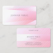 Moderne, elegante ontwerp Trendy roze witte Sjablo Visitekaartje (Voorkant / Achterkant)