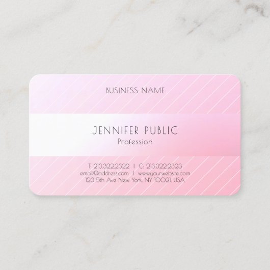 Moderne, elegante ontwerp Trendy roze witte Sjablo Visitekaartje (Achterkant)