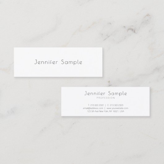 Moderne, elegante ontwerpminimalistische vlek-rend mini visitekaartje (Voorkant / Achterkant)