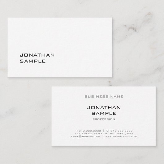 Moderne, elegante ontwerpminimalistische vlek Tren Visitekaartje (Voorkant / Achterkant)