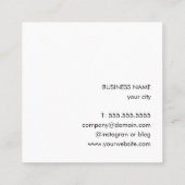 Moderne Elegante Oranje Roos Bold Consultant Vierkante Visitekaartje (Achterkant)