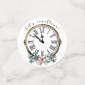 Moderne elegante oudejaarsavond feesttafel confetti (Kleine voorkant)