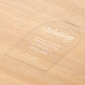 Moderne Elegante Overlay Witte Script Heldere Huwe Acryl Uitnodigingen (Laagn)