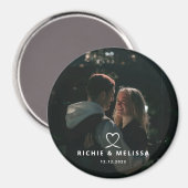 Moderne Elegante Paar Foto Aangepaste Datum Magnee Magneet (Voorkant / Achterkant)