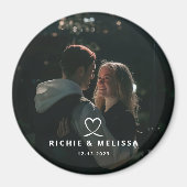Moderne Elegante Paar Foto Aangepaste Datum Magnee Magneet (Voorkant)