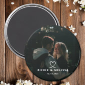 Moderne Elegante Paar Foto Aangepaste Datum Magnee Magneet