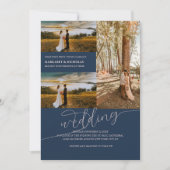 moderne elegante paar foto bruiloft uitnodiging (Voorkant)