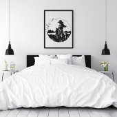Moderne Elegante Paard Cowgirl Bloem Equestrian Canvas Afdruk