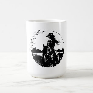 Moderne Elegante Paard Cowgirl Westerse Equestrian Koffiemok
