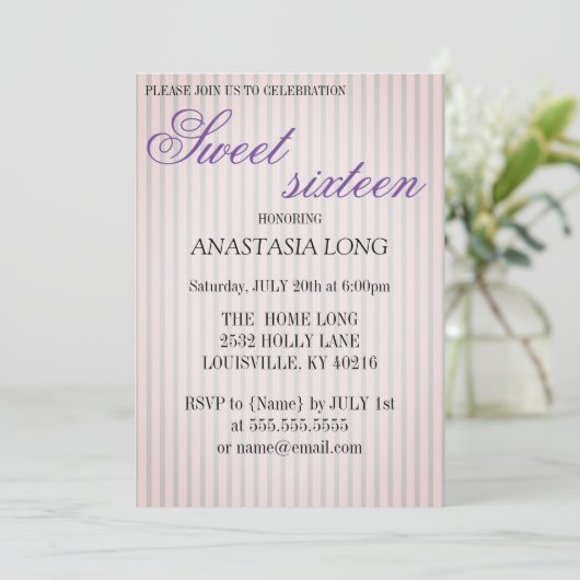 Moderne, elegante Paars sparen de datum Save The Date (Staand voorkant)