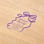 Moderne Elegante Paarse Boog Afstudeerfeest Acryl Uitnodigingen (Laagn)