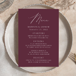 Moderne Elegante Paarse Bruiloft Menu