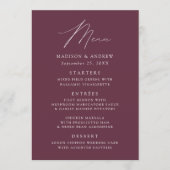 Moderne Elegante Paarse Bruiloft Menu (Voorkant)