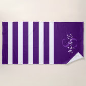 Moderne elegante Paarse eenvoudige striptekening m Strandlaken (Voorkant)