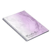 Moderne, elegante paarse glitter marble make-up ku notitieboek (Rechterzijde)
