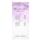 Moderne, elegante paarse glitter marble make-up ku reclamekaart (Achterkant)