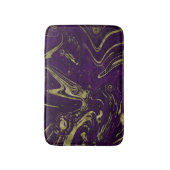 Moderne Elegante Paarse & Gouden Marmeren Swirl Badmat (Voorkant Verticaal)