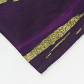 Moderne Elegante Paarse & Gouden Marmeren Swirl Fleece Deken (Hoek)