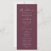 Moderne Elegante Paarse Huwelijksprogramma (Voorkant)