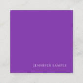 Moderne Elegante Paarse Kleur Sjabloon Professiona Vierkante Visitekaartje (Voorkant)