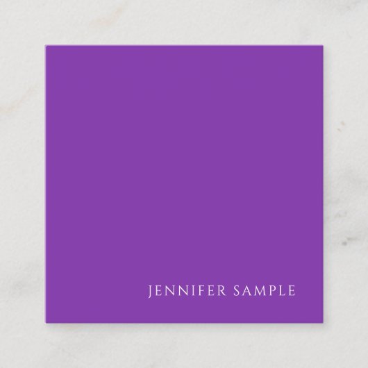 Moderne Elegante Paarse Kleur Sjabloon Professiona Vierkante Visitekaartje (Voorkant)