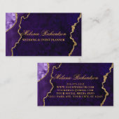 Moderne Elegante Paarse Marmeren Agaat Geode Gold Visitekaartje (Voorkant / Achterkant)