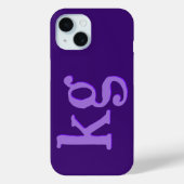 Moderne Elegante Paarse Monogram Eerste Letters Case-Mate iPhone Case (Achterkant)