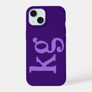 Moderne Elegante Paarse Monogram Eerste Letters iPhone 15 Case