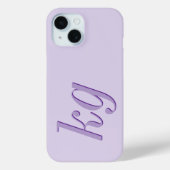 Moderne Elegante Paarse Monogram Initiaal Case-Mate iPhone Case (Achterkant)