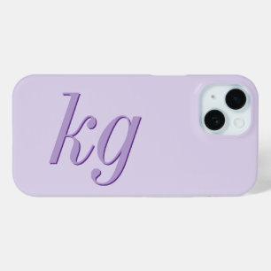 Moderne Elegante Paarse Monogram Initiaal iPhone 15 Case