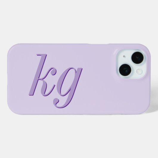 Moderne Elegante Paarse Monogram Initiaal Case-Mate iPhone Case (Achterkant (horizontaal))