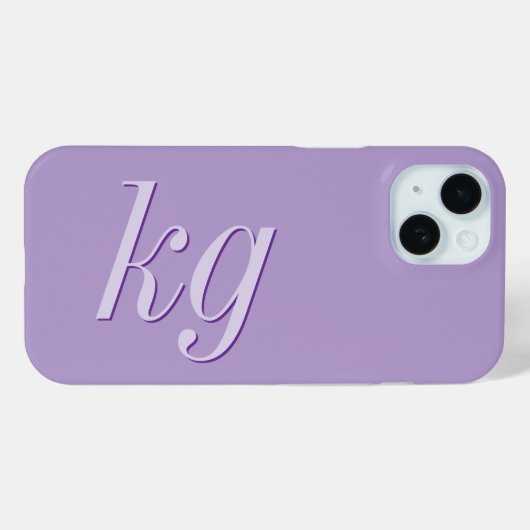 Moderne Elegante Paarse Monogram Initiaal Case-Mate iPhone Case (Achterkant (horizontaal))