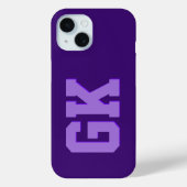 Moderne Elegante Paarse Monogram Initiaal Case-Mate iPhone Case (Achterkant)