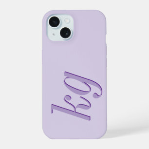 Moderne Elegante Paarse Monogram Initiaal iPhone 15 Case