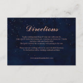 Moderne elegante paarse waterverf trouwrichting informatiekaartje (Achterkant)