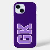 Moderne Elegante Paarse Witte Monogram Eerste Lett Case-Mate iPhone Case (Achterkant)
